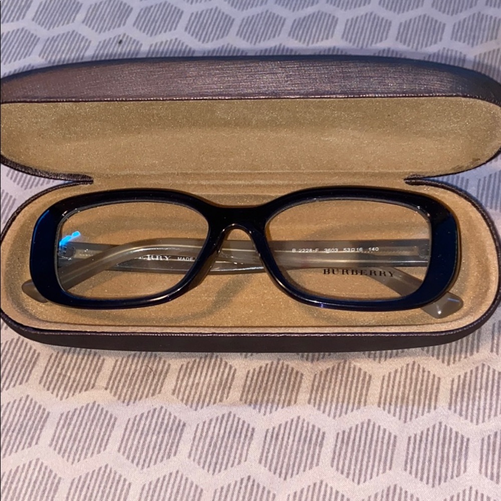burberry glasses with brown case.